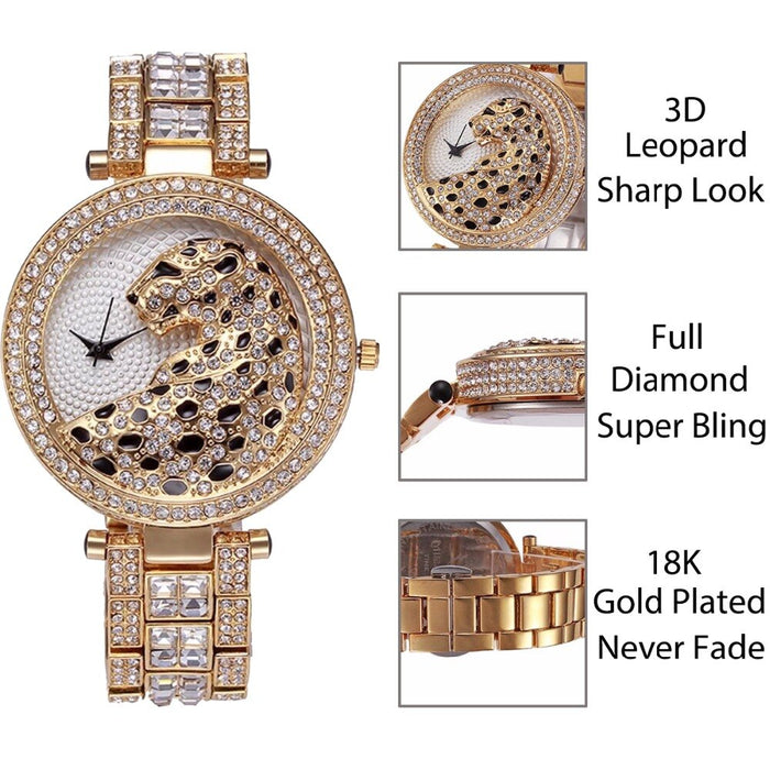 Leopard Diamond Bling Watch