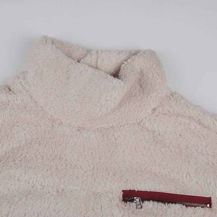 Fluffy Fleece Turtleneck Pullover