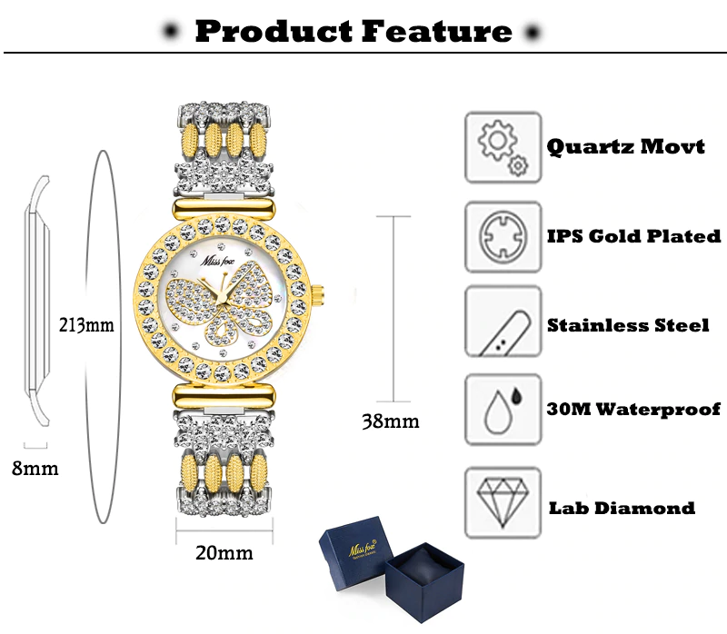 Butterfly Diamond Bling Watch