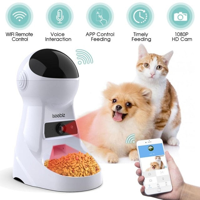 Automatic Pet Feeder With Voice Record & Wifi Camera